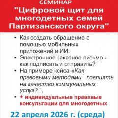 "Цифровой щит" - многодетным Партизанска