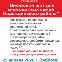 "Цифровой щит" - многодетным Надеждинского района